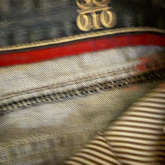 NWOT Antique Rivet Red and Blue Denim Jeans - Picture 4 of 5